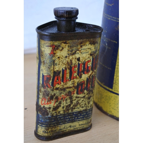 235 - A vintage Raleigh 'All Purpose' oil can and a Louse Powder cannister.