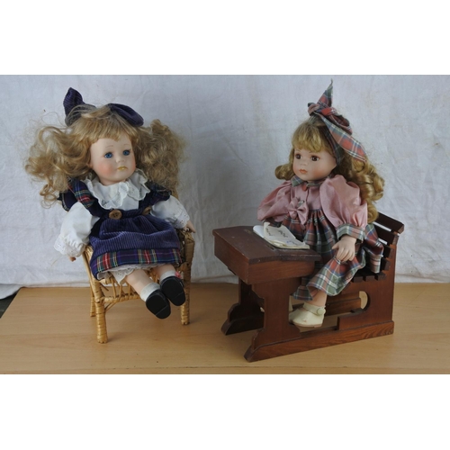 260 - Two ornamental dolls with porcelain faces.