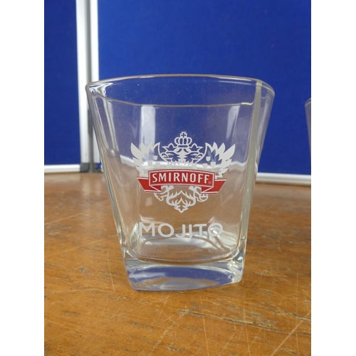 303 - Three Smirnoff 'Mojito' glasses.