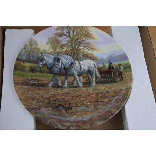 403 - Two boxed Royal Doulton collectors plates 'His Hand to the Plough' and 'Their Drill to the Furrow'.