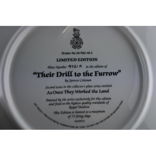 403 - Two boxed Royal Doulton collectors plates 'His Hand to the Plough' and 'Their Drill to the Furrow'.