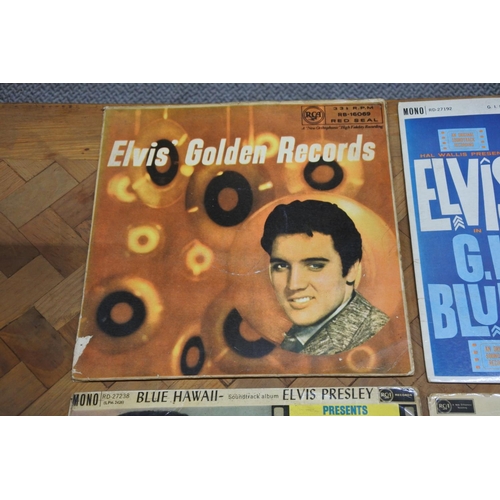 418 - Four Elvis Presley vintage albums to include Blue Hawaii, Elvis is Back, Elvis G.I. Blues, Elvis Gol... 