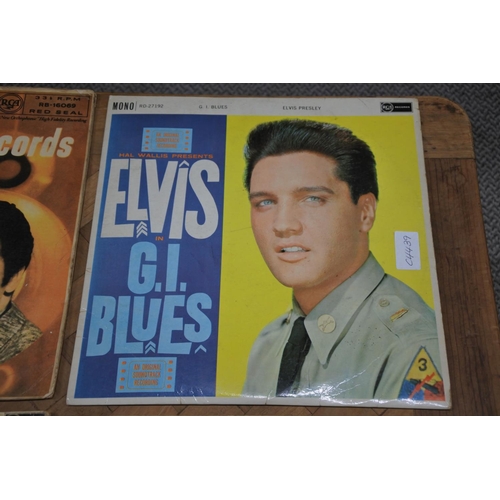 418 - Four Elvis Presley vintage albums to include Blue Hawaii, Elvis is Back, Elvis G.I. Blues, Elvis Gol... 