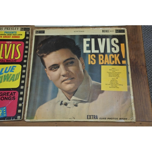 418 - Four Elvis Presley vintage albums to include Blue Hawaii, Elvis is Back, Elvis G.I. Blues, Elvis Gol... 