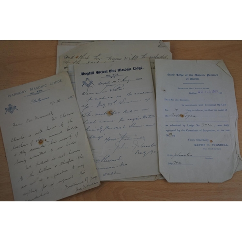 436 - A lot of Masonic Lodge papers and letters.