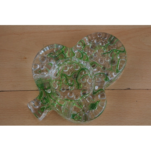 438 - A stunning large shamrock glass ashtray.