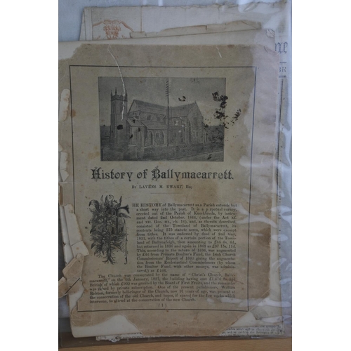 446 - An interesting lot of newspaper cuttings, a vintage Belfast Telegraph 'facts and figures August 1937... 