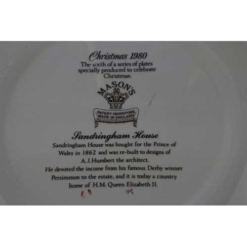 466 - A lot of six Mason's Ironstone Christmas collectors plates.