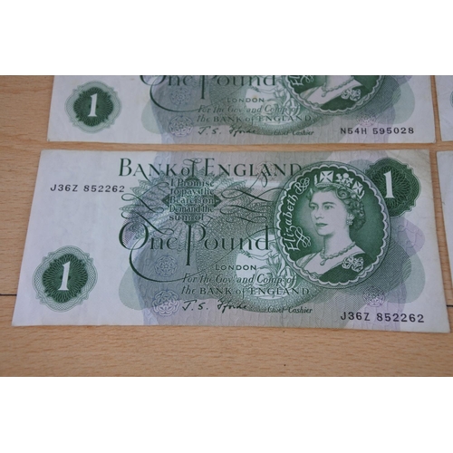 472 - Four Bank of England One Pound Notes.