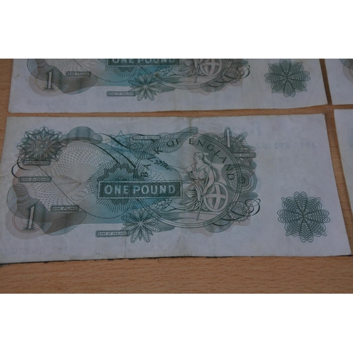 472 - Four Bank of England One Pound Notes.