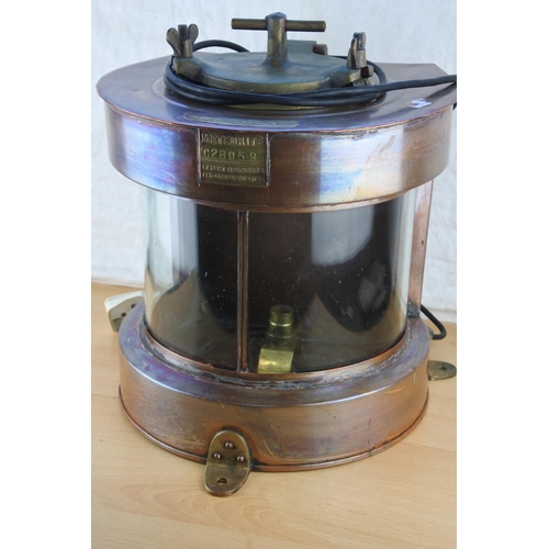 492 - A large industrial style copper lantern 'Meteorite' C28059. Approx 33cm.