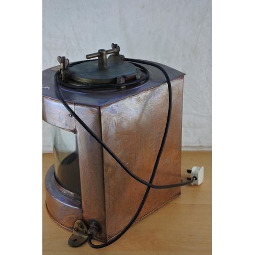 492 - A large industrial style copper lantern 'Meteorite' C28059. Approx 33cm.