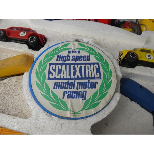 507 - A boxed vintage Scalextric Rally Cross and a lot of extra track.