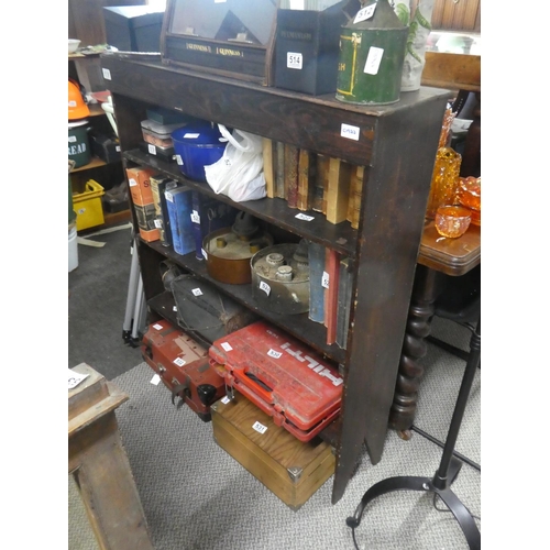 518 - An oak bookcase. Approx 108x95cm.