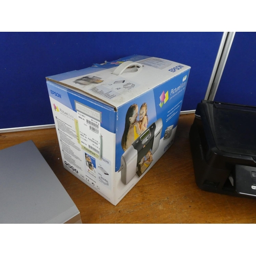 533 - A Goodman DVD player and a Epson printer and a boxed Epson picture mate.