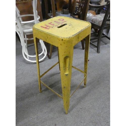 587 - A vintage high stool 'Help'.