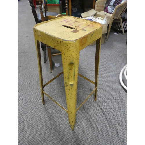 588 - A vintage high stool 'Help'.