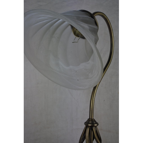 610 - A table lamp and glass shade.  Approx  45cm.