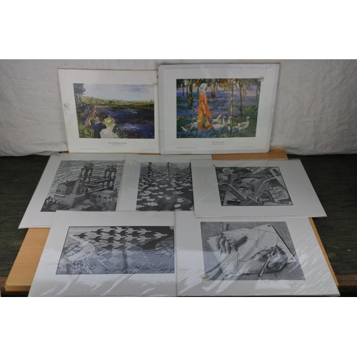 641 - A lot of unframed prints to include 'The Island Regatta' - Jack B Yeats, 'The Goose Girl' - Stanley ... 