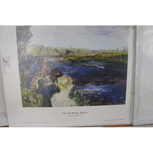 641 - A lot of unframed prints to include 'The Island Regatta' - Jack B Yeats, 'The Goose Girl' - Stanley ... 