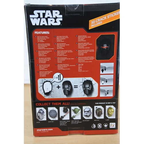 652 - A boxed Disney Star Wars Kylo Ren 3D deco light.