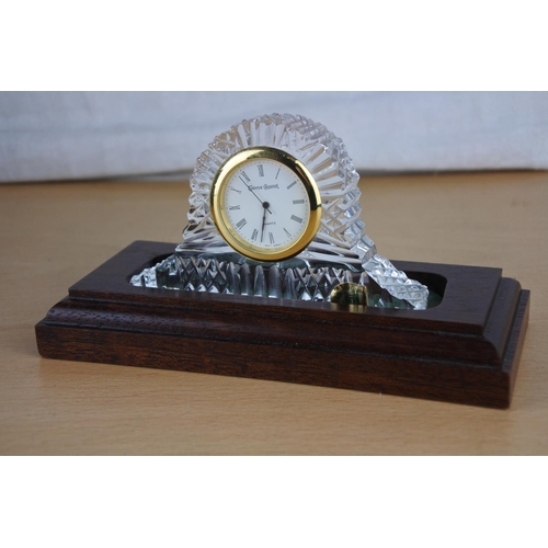 667 - A boxed Tyrone Crystal clock.