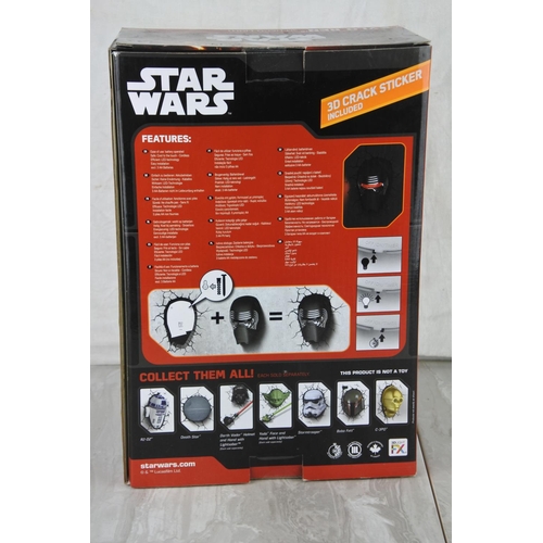 681 - A boxed Disney Star Wars Kylo Ren 3D deco light.