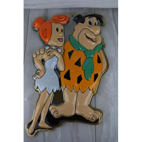 Thirteen vintage cartoon wall plaques 'Fred Flintstone and Wilma' by Hanna- Barbera Productions 1990.