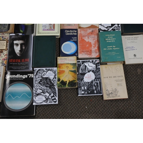 703 - A job lot of assorted poetry books to include 'Ted Hughes - Poems selected by Simon Armitage', 'W H ... 