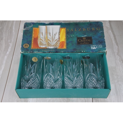 726 - A vintage boxed set of Salzburg whiskey glasses.