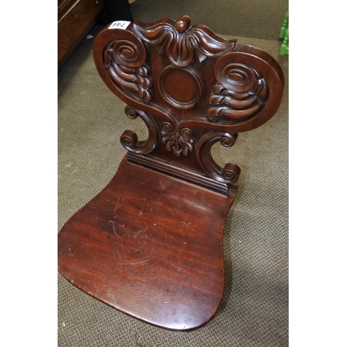 744 - A stunning antique Victorian mahogany hall chair.