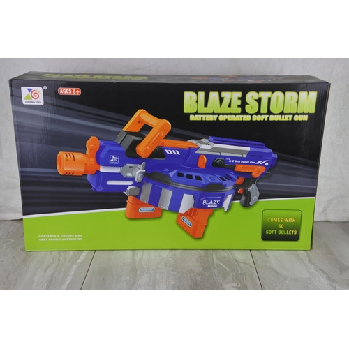 752 - A boxed Blaze Storm battery operated soft bullet gun.