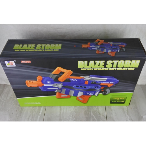 752 - A boxed Blaze Storm battery operated soft bullet gun.