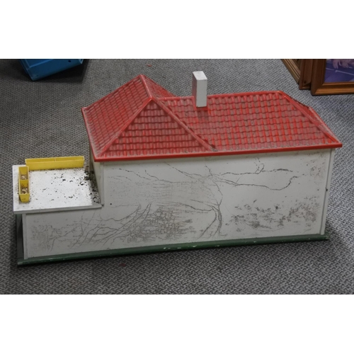 782 - A handmade wooden dolls house. approx 86x28x32cm.