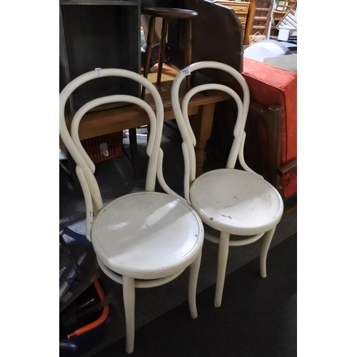 783 - A pair of vintage Bentwood chairs.