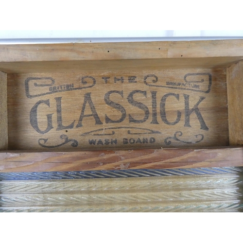 868 - A vintage Glassick washboard. approx 60cm.