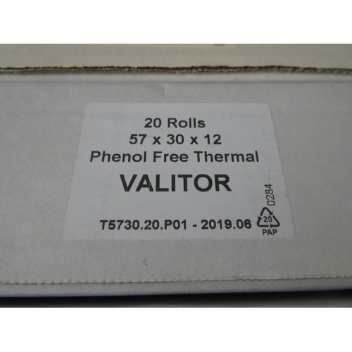 875 - Eight boxes of Valitor till rolls size 57 x 30 x 12.