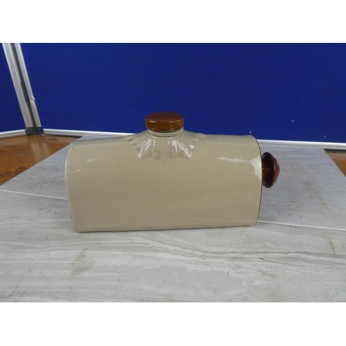 820 - An antique style stoneware hot water bottle.