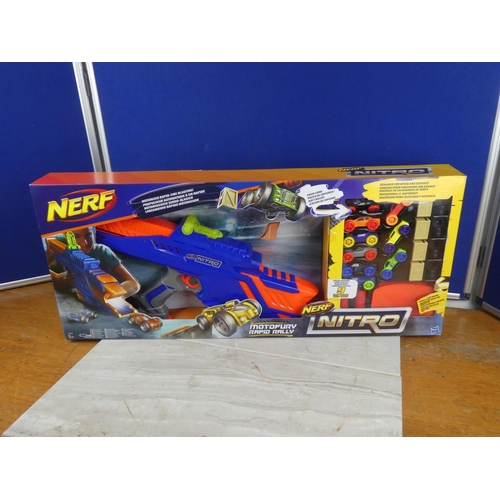 837 - A large boxed Nerf Nitro Motofury Rapid Rally set.