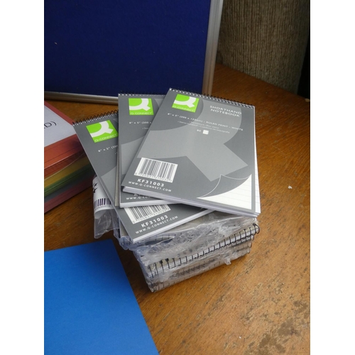 842 - A box of assorted office stationery, files, notebooks and more.