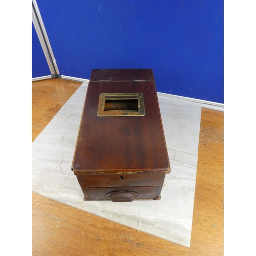 845 - An antique mahogany shop till. approx 18x43x22cm.