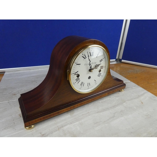 858 - An O Comitti & Son, London mantle clock. 
 approx 39x21cm