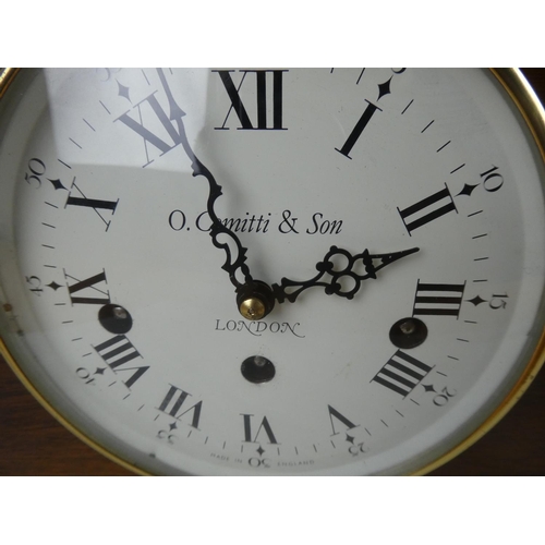 858 - An O Comitti & Son, London mantle clock. 
 approx 39x21cm