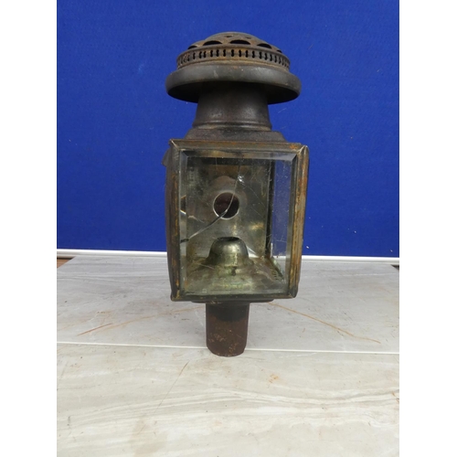 902 - An antique carriage lantern (a/f).