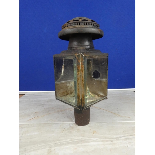 902 - An antique carriage lantern (a/f).