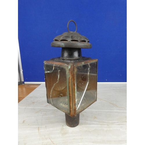 903 - An antique carriage lantern (a/f).