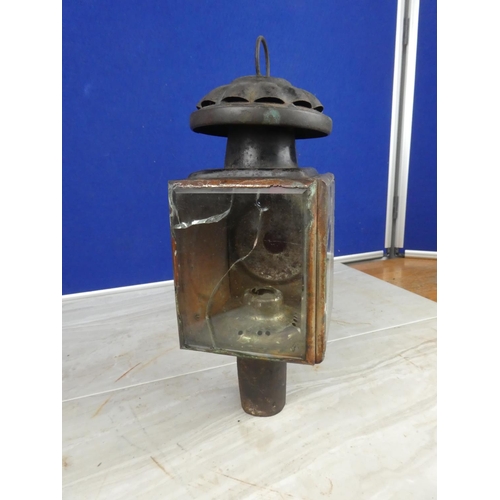 903 - An antique carriage lantern (a/f).