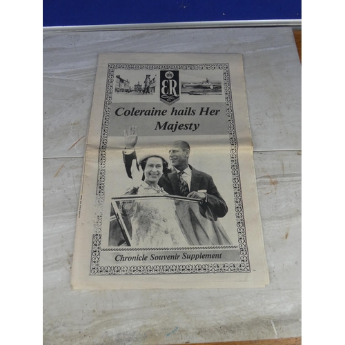 921 - A Chronicle Souvenir Supplement 'Coleraine Hails Her Majesty' approx 44x30cm.