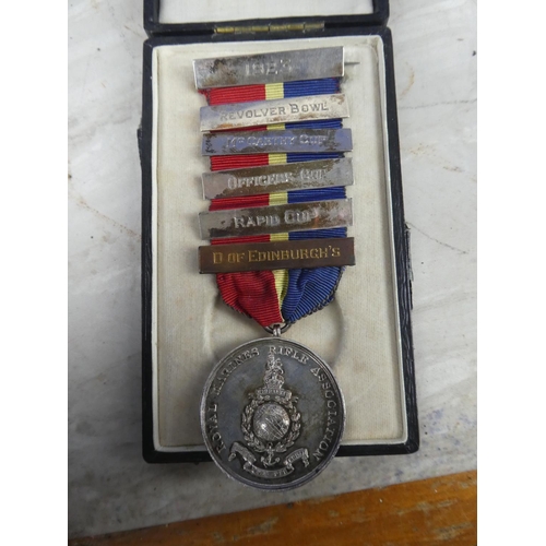 943 - A Royal Marines Rifle Association sterling silver medal.