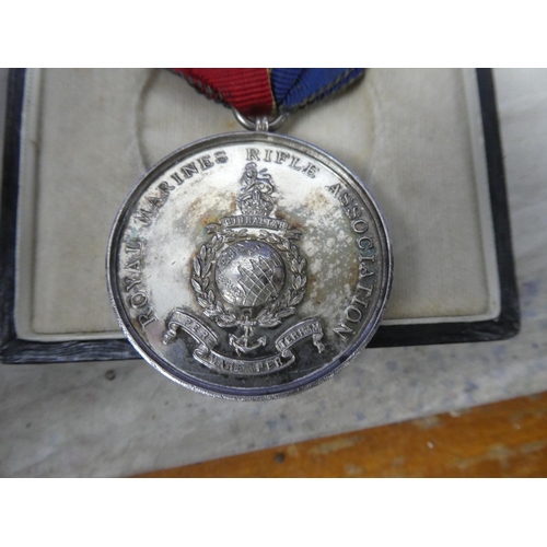 943 - A Royal Marines Rifle Association sterling silver medal.